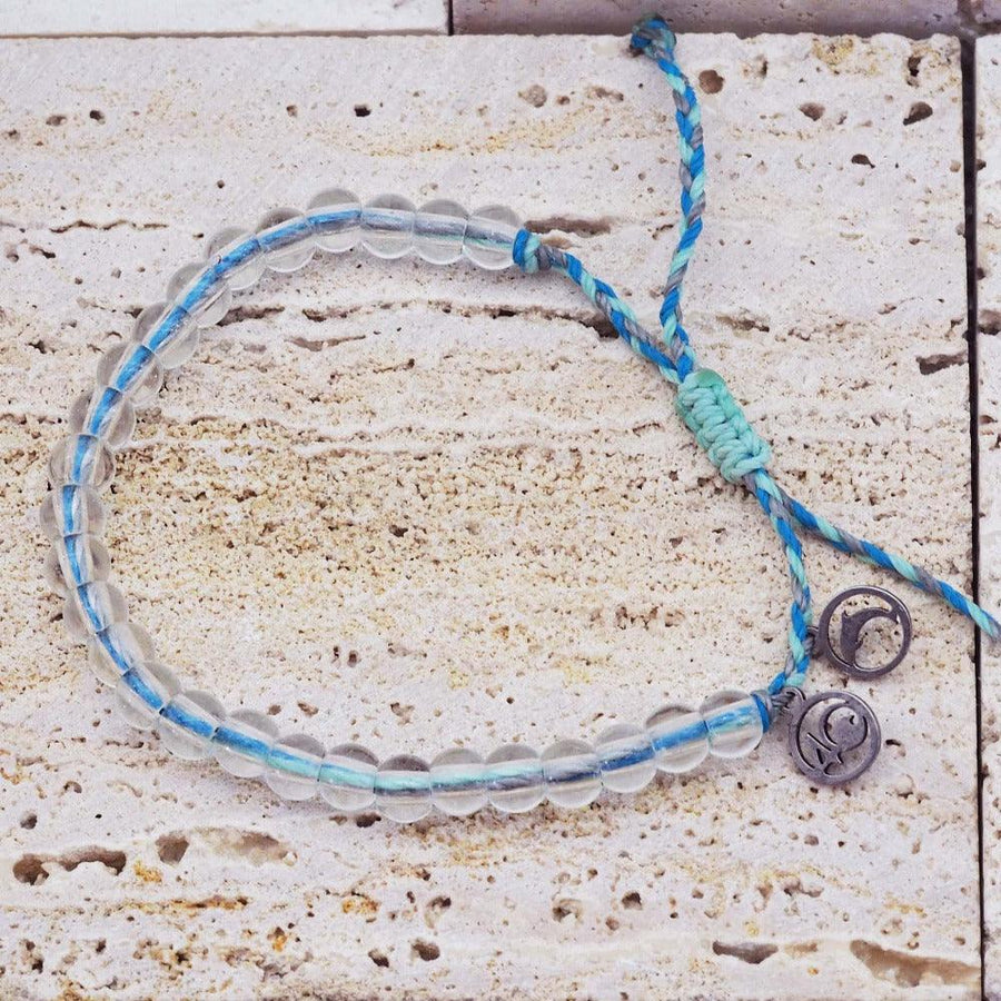 Blue 4Ocean Bracelet - recycled glass beaded bracelet by Australian jewellery brands indie and Harper