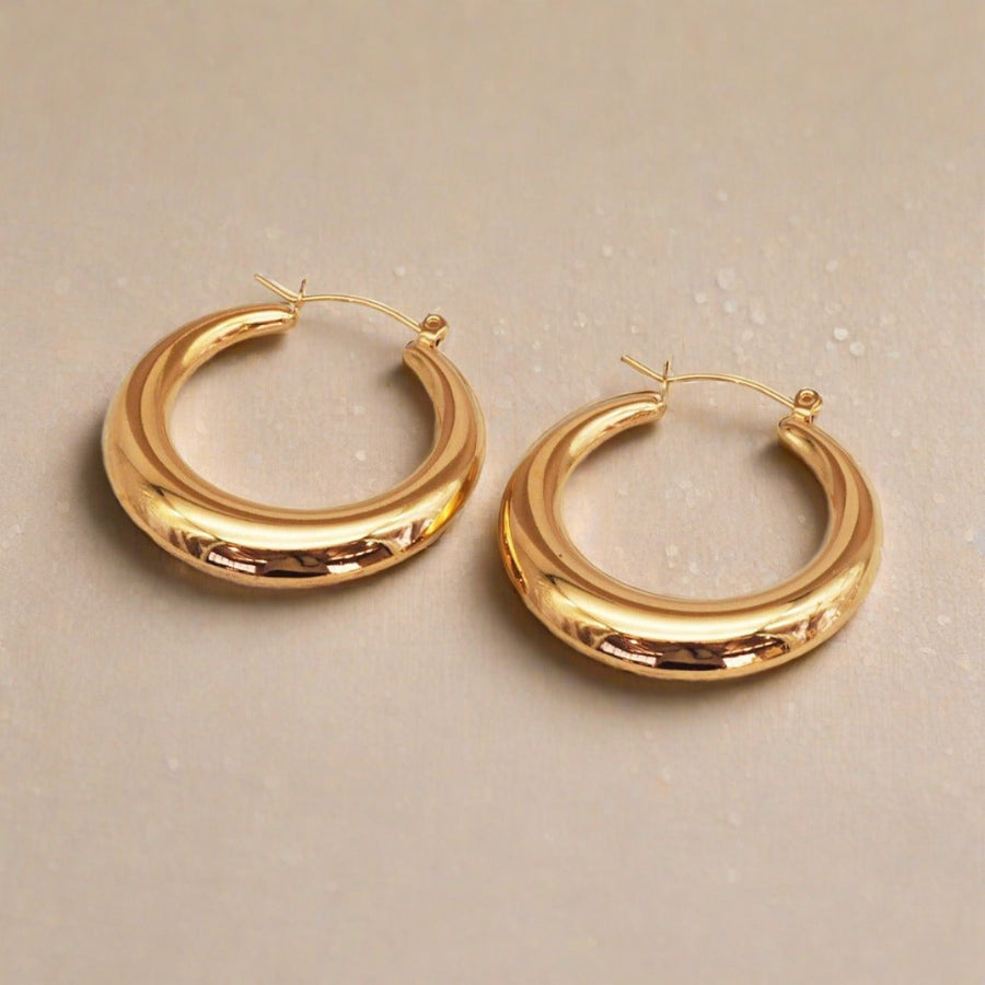 gold hoop Earrings - gold jewellery by Australian jewellery brands indie and Harper