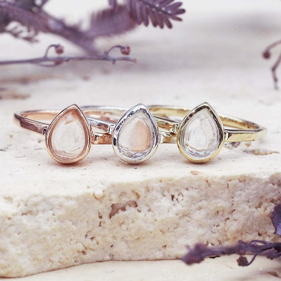 April Birthstone Herkimer Quartz Rings - womens jewellery by australian jewellery brand indie and harper