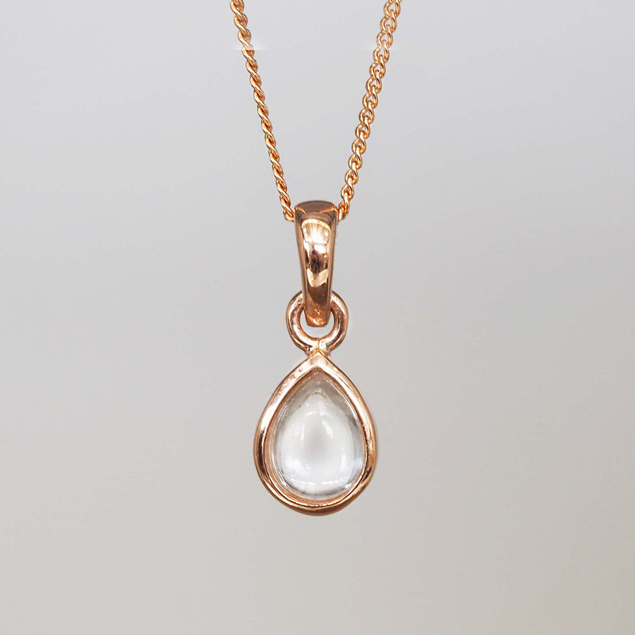 April birthstone rose gold necklace by australian jewellery brands online indie and Harper 