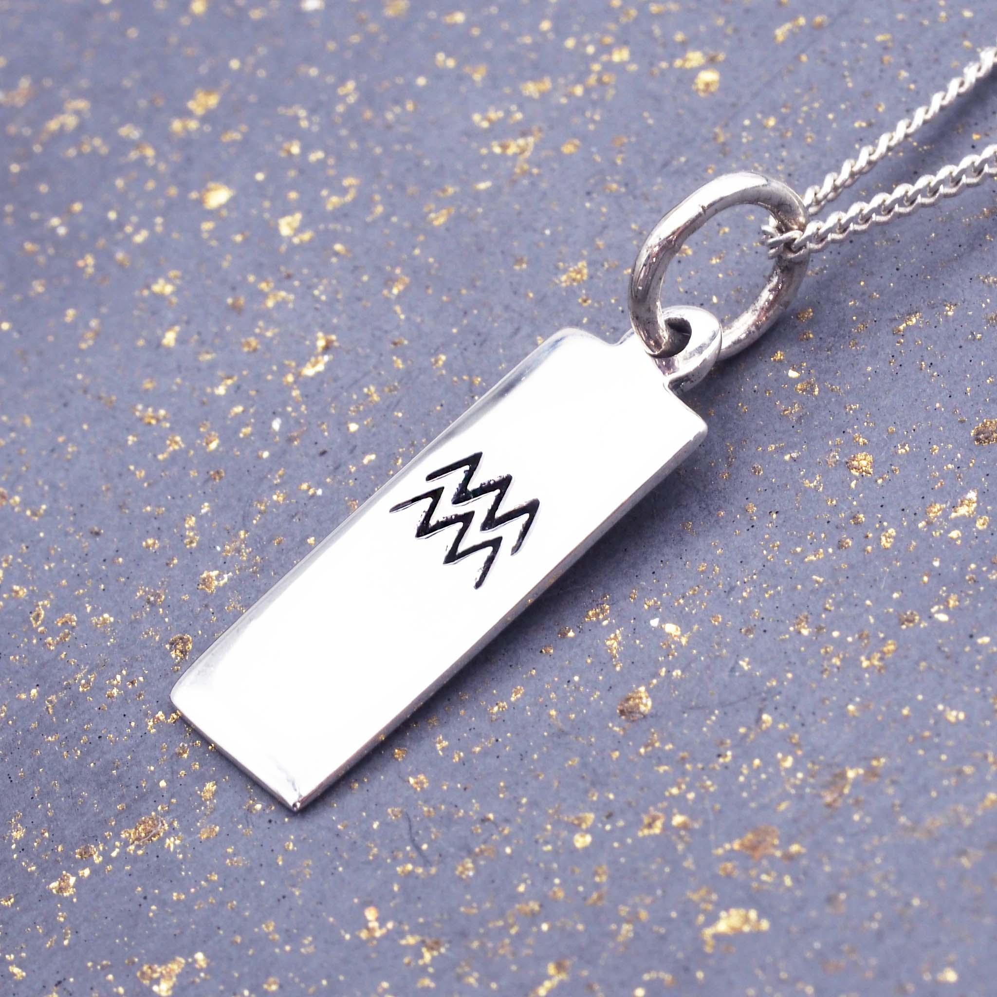 sterling silver aquarius necklace - sterling silver zodiac jewellery by australian jewellery brands indie and harper