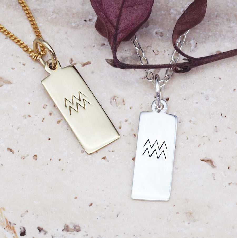 Aquarius Necklaces - zodiac jewellery by australian jewellery brand indie and harper