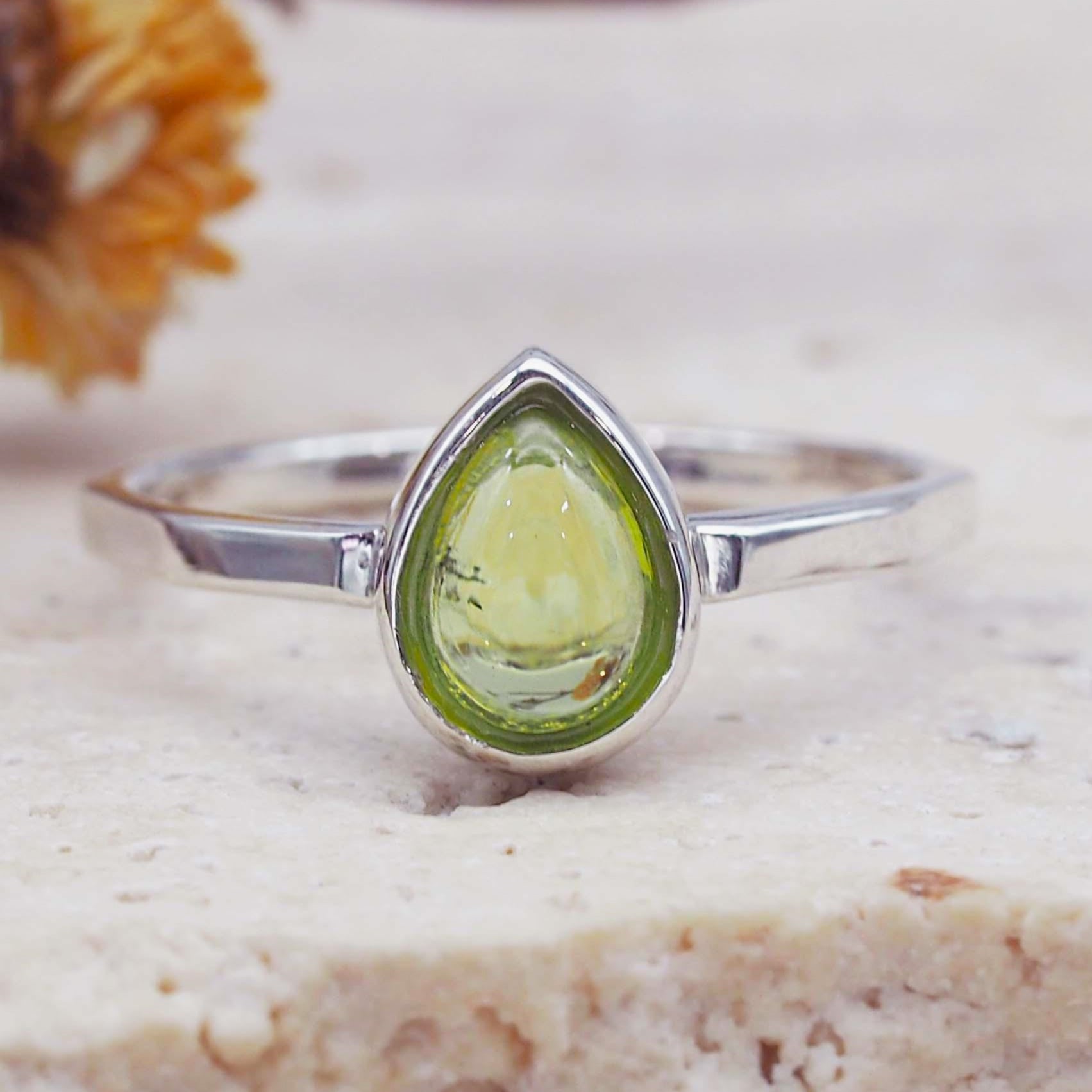 august birthstone sterling silver peridot ring - womens jewellery by australian jewellery brand indie and Harper