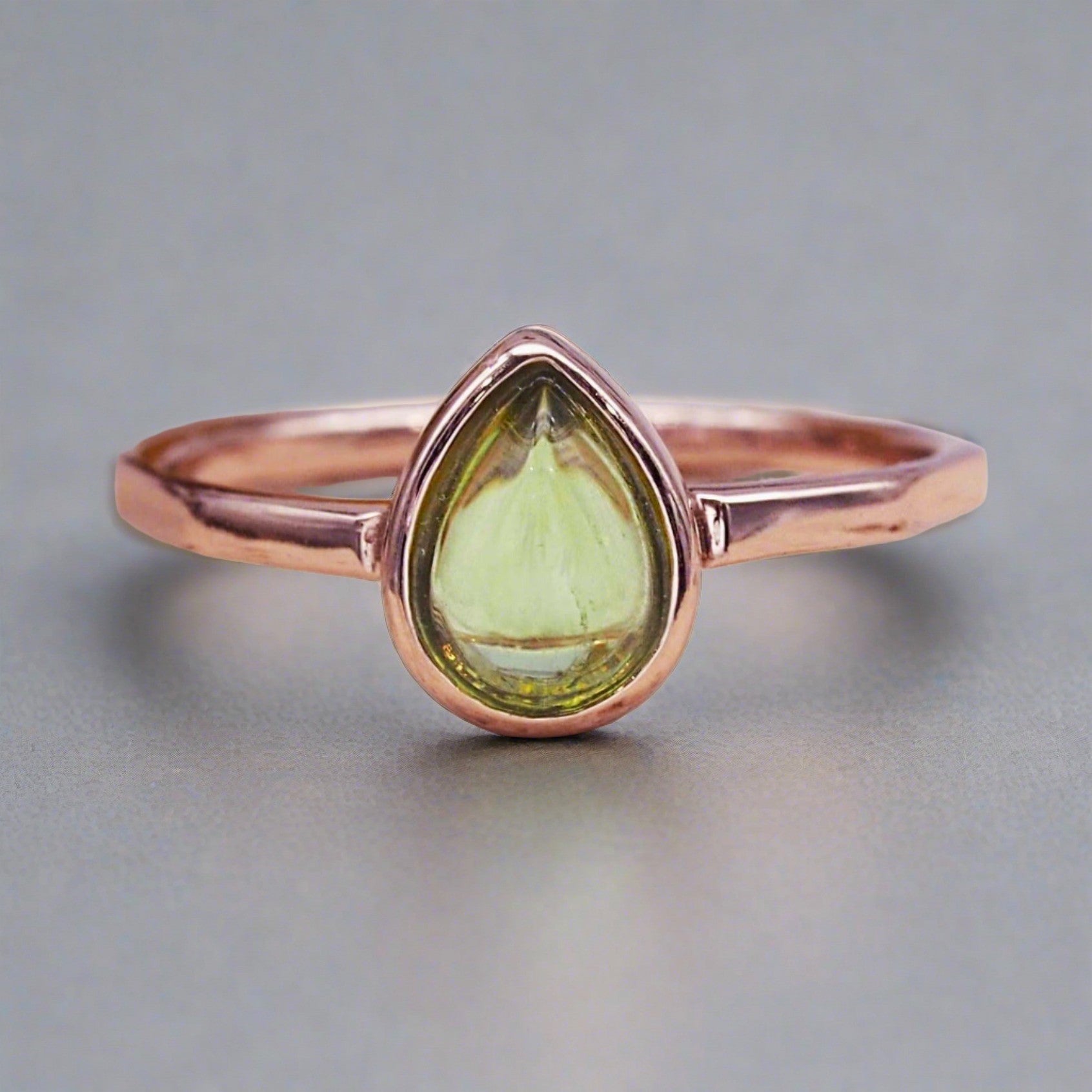 august birthstone peridot ring - Rose Gold Rings by australian jewellery brand indie and Harper