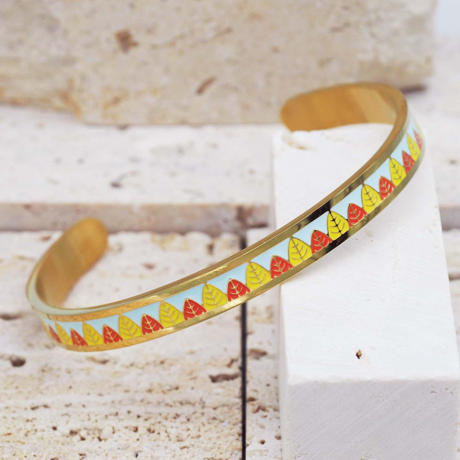 gold bracelet - gold enamel jewellery by women’s waterproof jewellery brands indie and Harper 