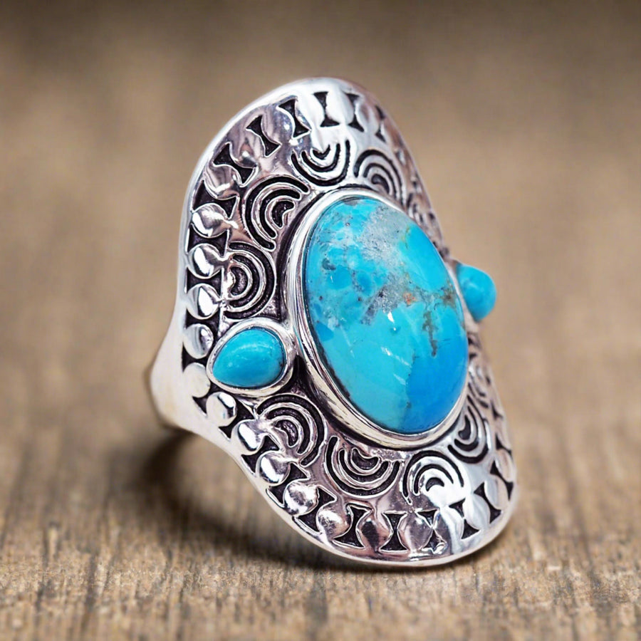 Sterling silver turquoise ring - womens turquoise jewellery by Australian jewellery brands online indie and harper