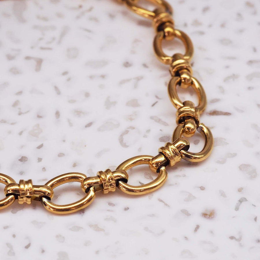 Close up shot of gold Bracelet - womens gold jewellery by Australian jewellery brands indie and harper