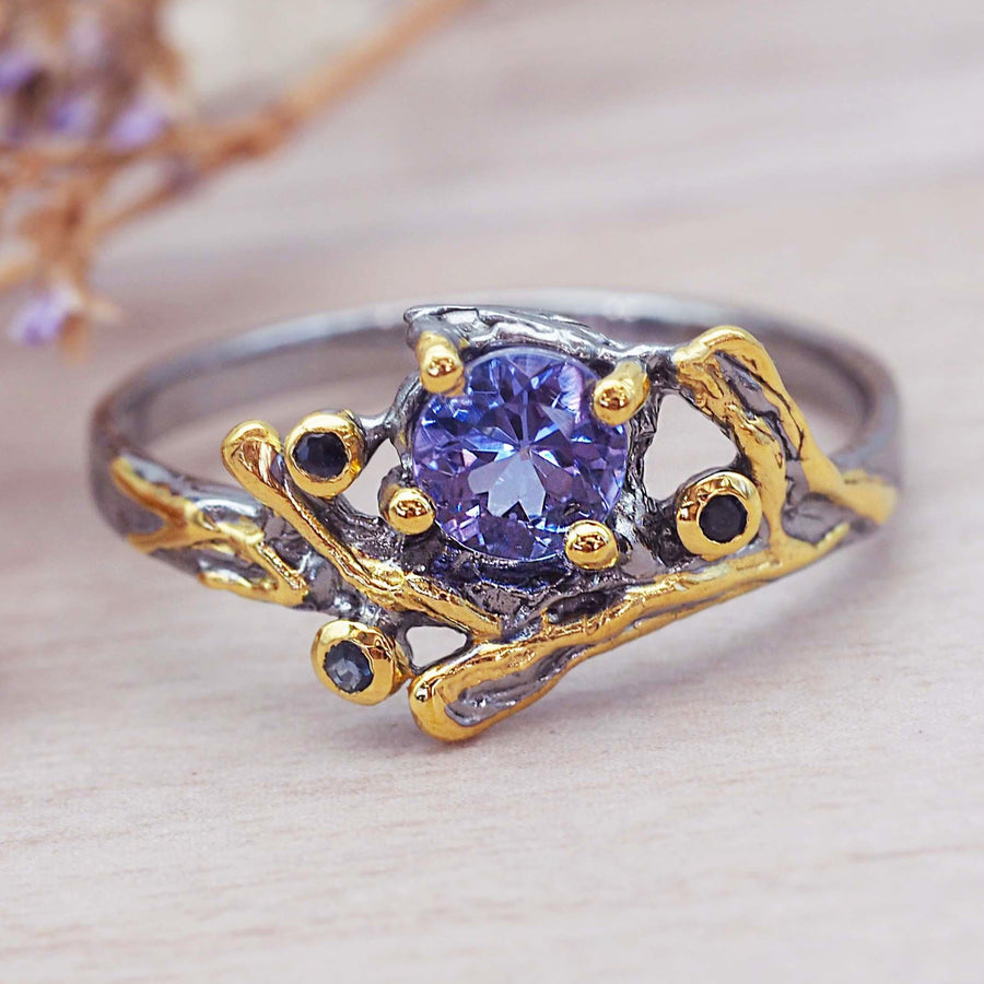 tanzanite and sapphire ring - gemstone jewellery by Australian jewellery brands indie and Harper