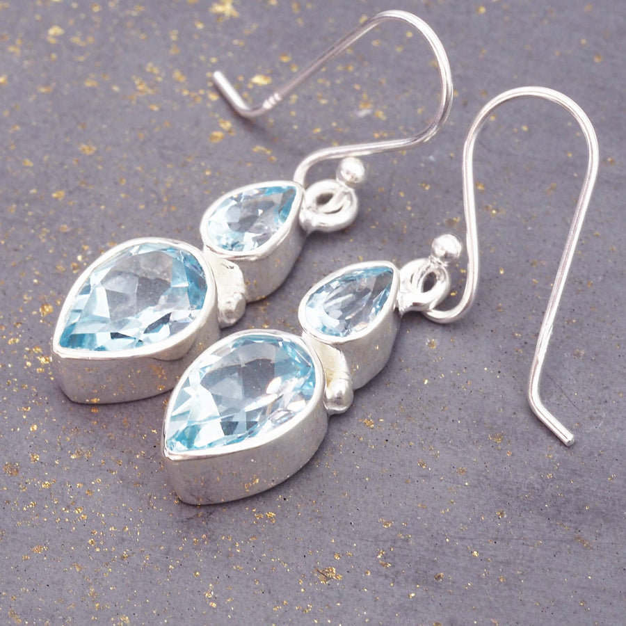 blue topaz earrings - blue topaz jewellery by australian jewellery brands indie and Harper 