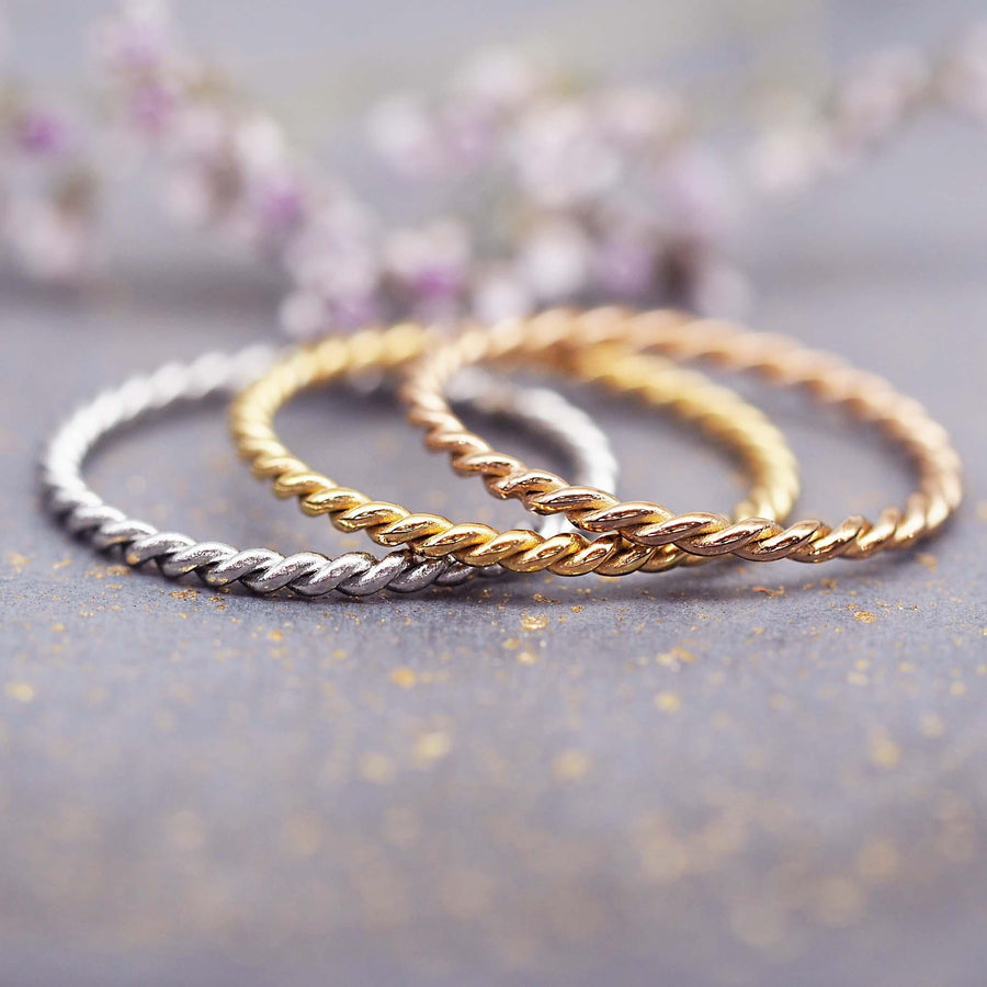 Briar Stacker Rings - Silver Stackers, Gold Stackers and rose gold stackers - waterproof jewellery by indie and harper