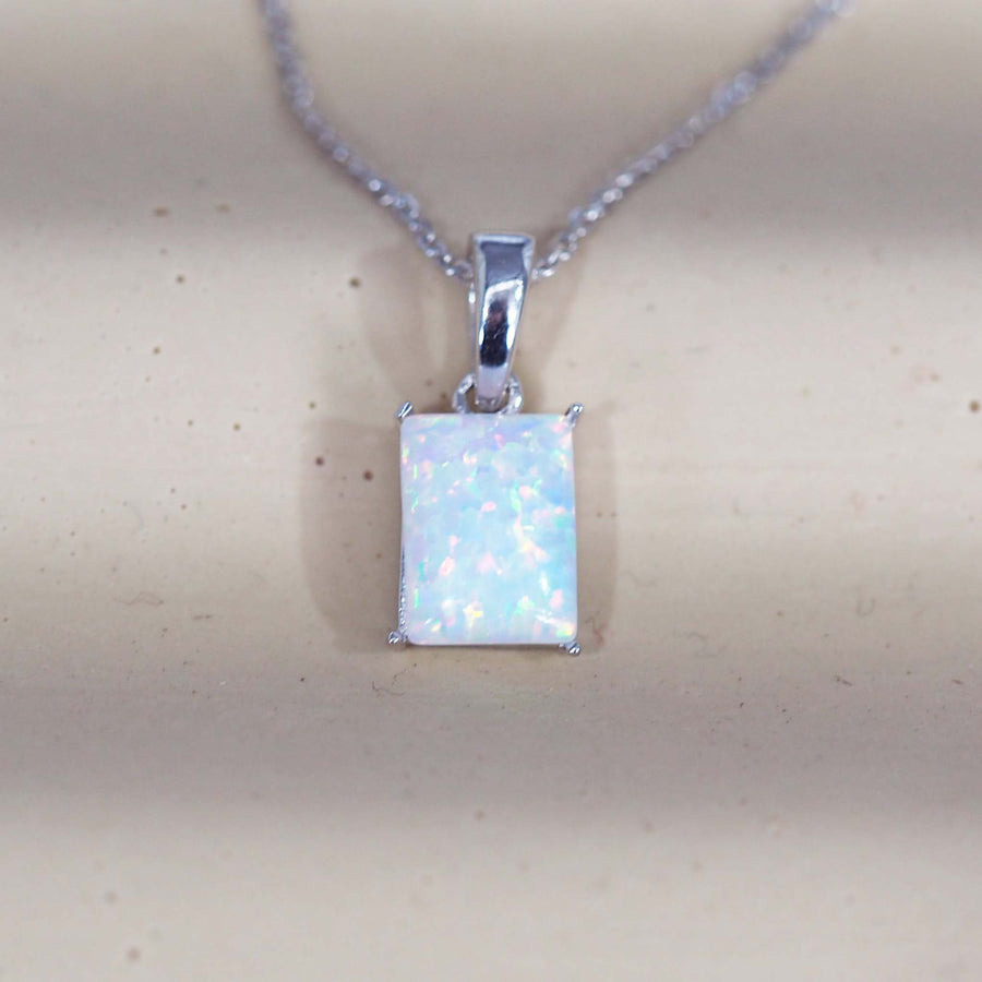 sterling silver classic opal necklace - opal jewellery by australian jewellery brands indie and harper