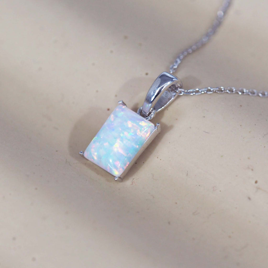 sterling silver classic opal necklace - opal jewellery by australian jewellery brands indie and harper