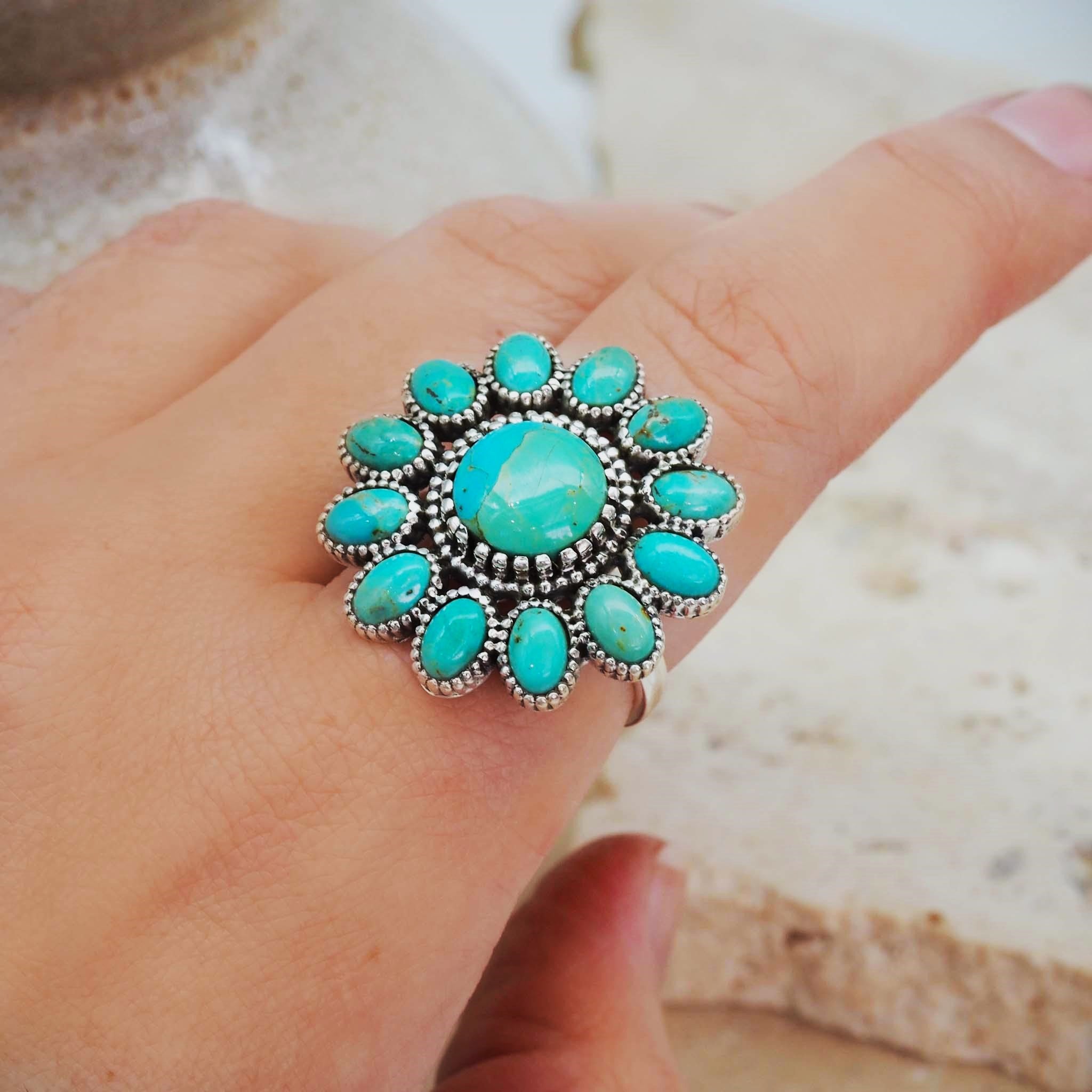 sterling silver turquoise ring - boho jewellery by australian jewellery brands online indie and Harper 