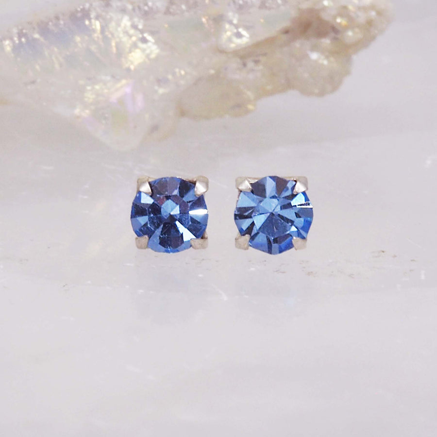 Aquamarine coloured Crystal birthstone earrings - March birthstone jewellery by Australian jewellery brands indie and Harper 