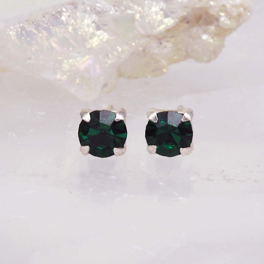 Emerald coloured Crystal birthstone earrings - May birthstone jewellery by Australian jewellery brands indie and Harper 