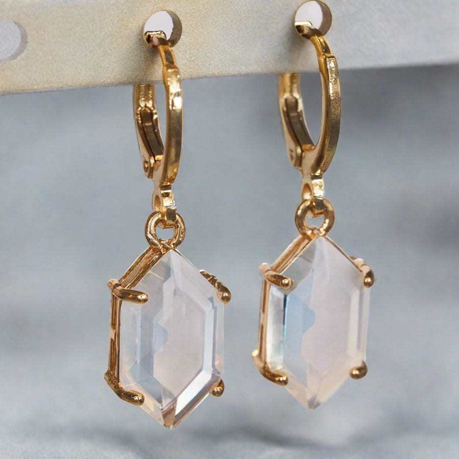 crystal gold hoop earrings - women's gold jewellery by australian jewellery brands indie and harper