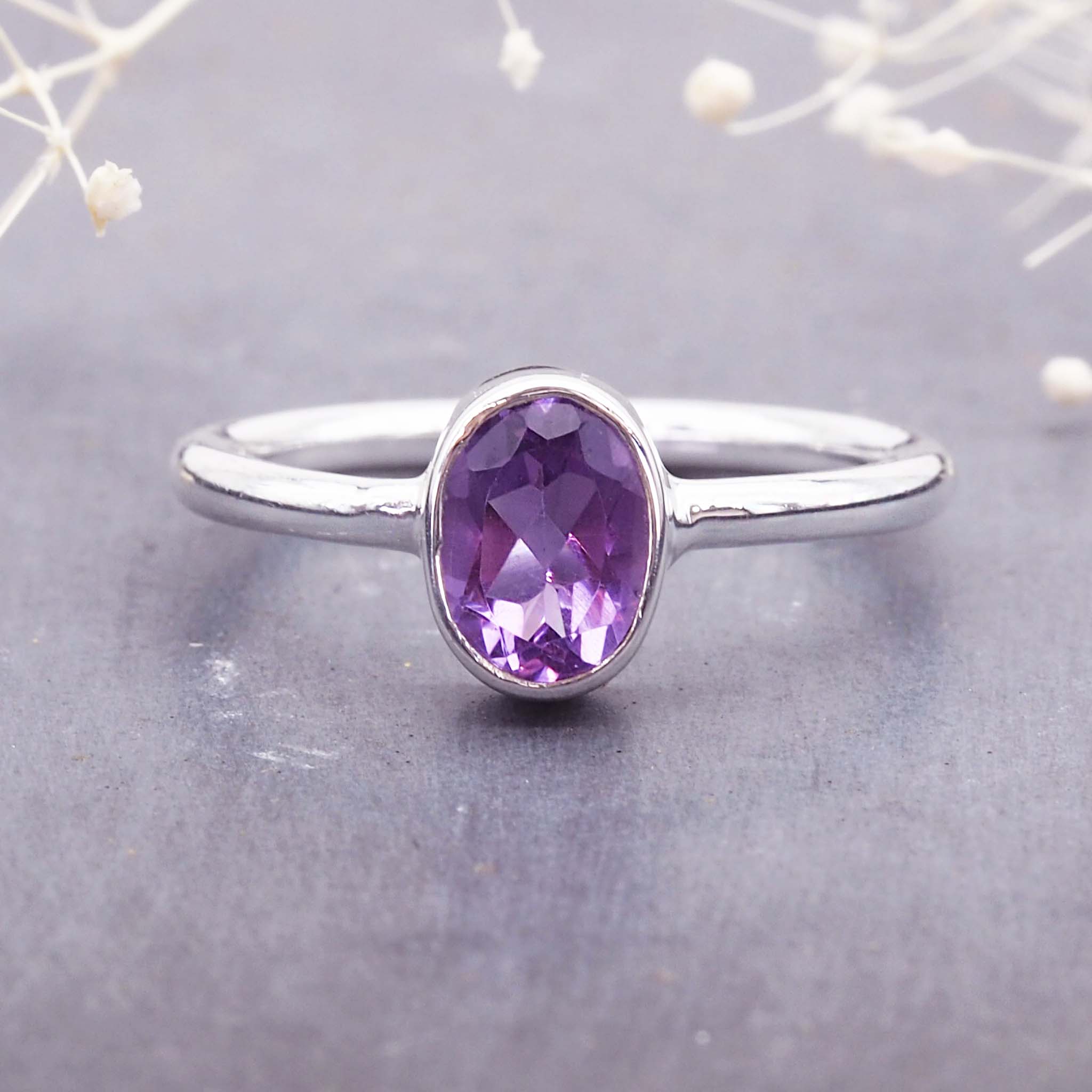 Sterling silver amethyst ring - amethyst jewellery by australian jewellery online brand indie and harper