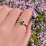 dainty emerald green and gold ring - waterproof jewellery by australian jewellery brands indie and harper