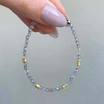 dainty goddess labradorite beaded bracelet - labradorite jewellery by women's jewellery brand indie and harper