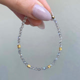 dainty goddess labradorite beaded bracelet - labradorite jewellery by women's jewellery brand indie and harper