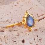 Gold labradorite ring - labradorite jewellery by gemstone jewellery brand indie and harper