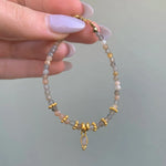 dainty goddess orange moonstone bracelet - beaded bracelets by autralian jewellery brands indie and harper