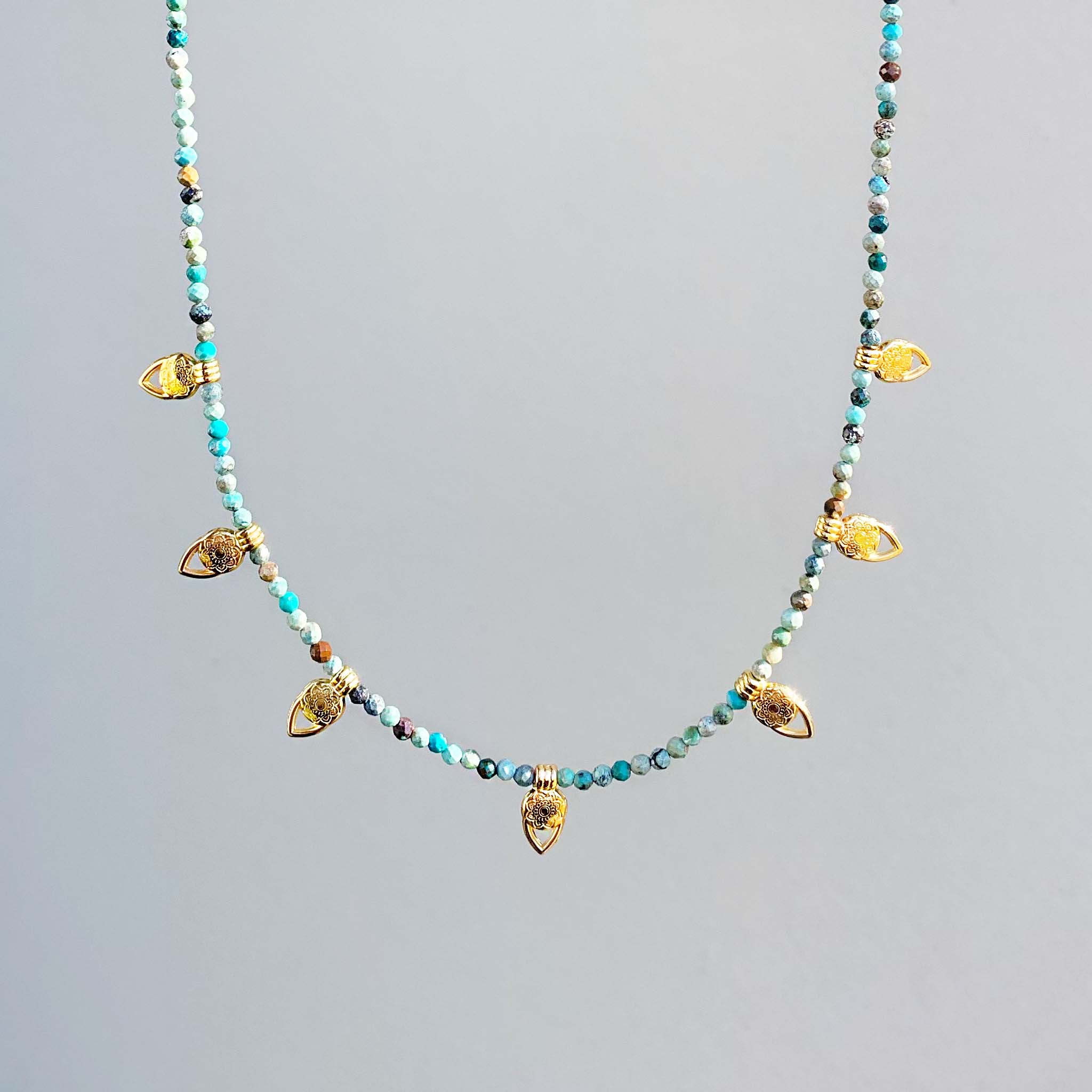 dainty goddess turquoise necklace - beaded necklaces by Australian jewellery brands indie and harper