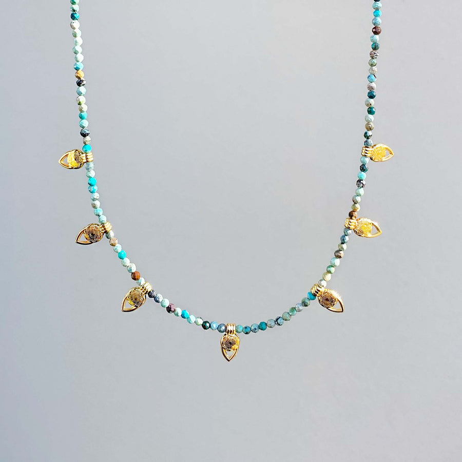 dainty goddess turquoise necklace - beaded necklaces by Australian jewellery brands indie and harper