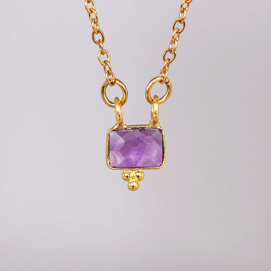 dainty gold amethyst necklace - gold amethyst jewellery by Australian jewellery brands indie and harper