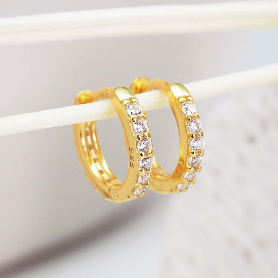 Dainty Gold Huggie Earrings - womens gold jewellery by Australian jewellery brands online indie and Harper 