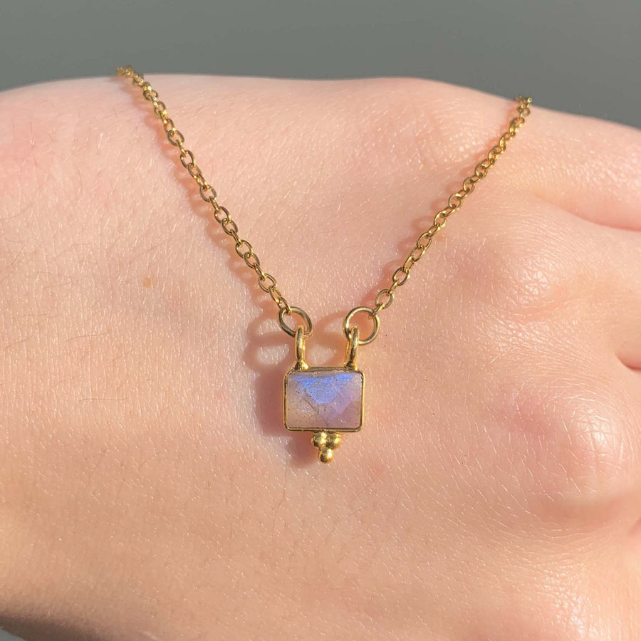 dainty gold labradorite necklace - gold labradorite jewellery by Australian jewellery brands indie and harper