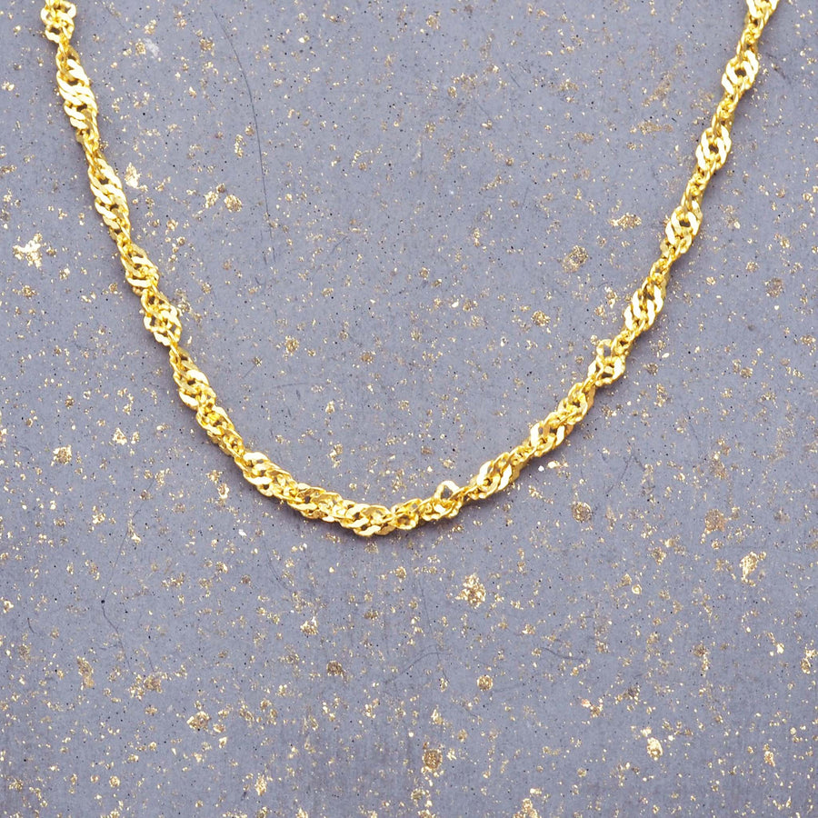 dainty gold twist necklace - women's necklace made with gold plating over sterling silver and a twist detail - women's dainty jewellery online by indie and harper