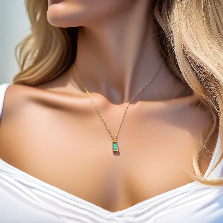 dainty green and gold necklace - womens jewellery by australian jewellery brands indie ad harper