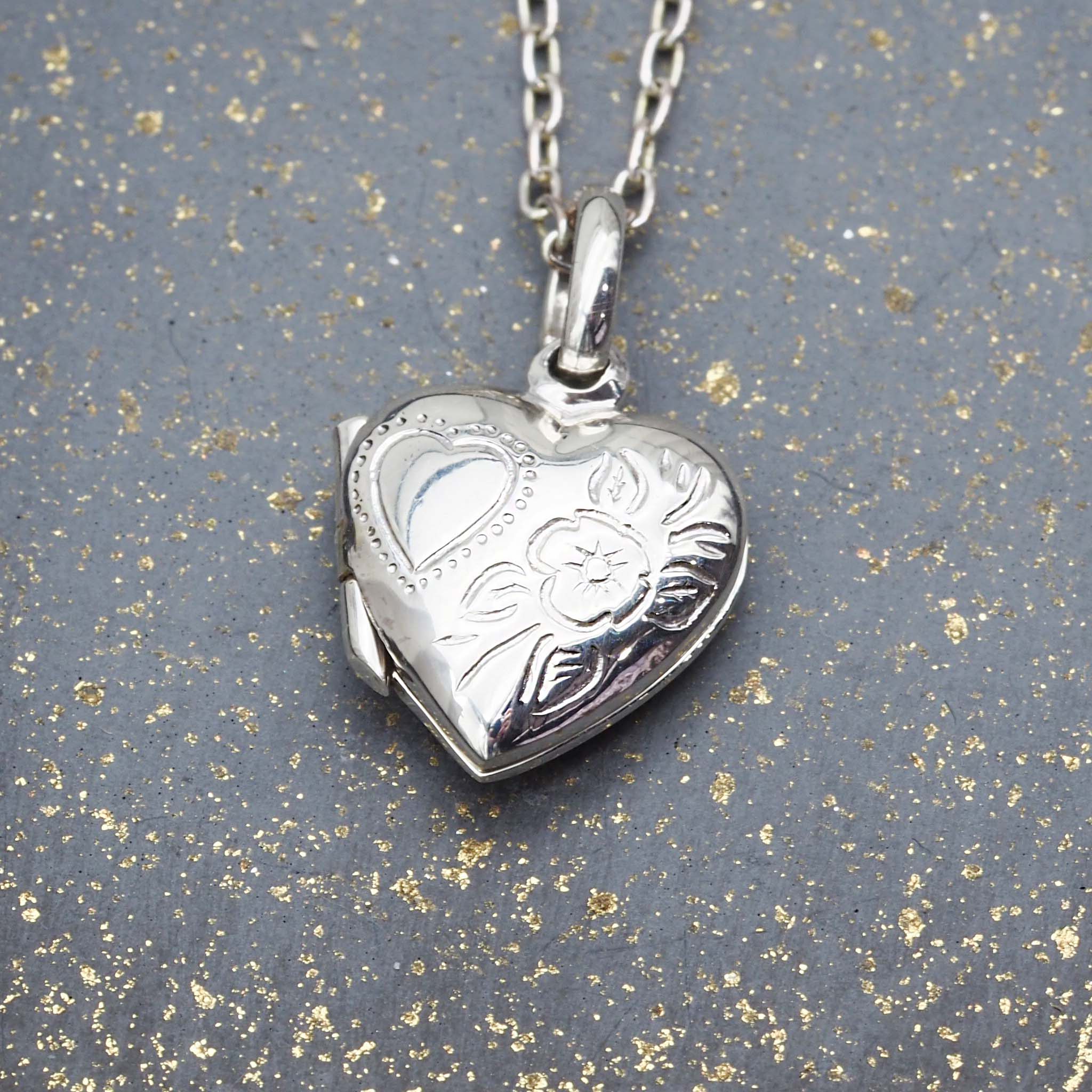 dainty heart locket necklace - sterling silver jewellery by australian jewellery brands indie and harper