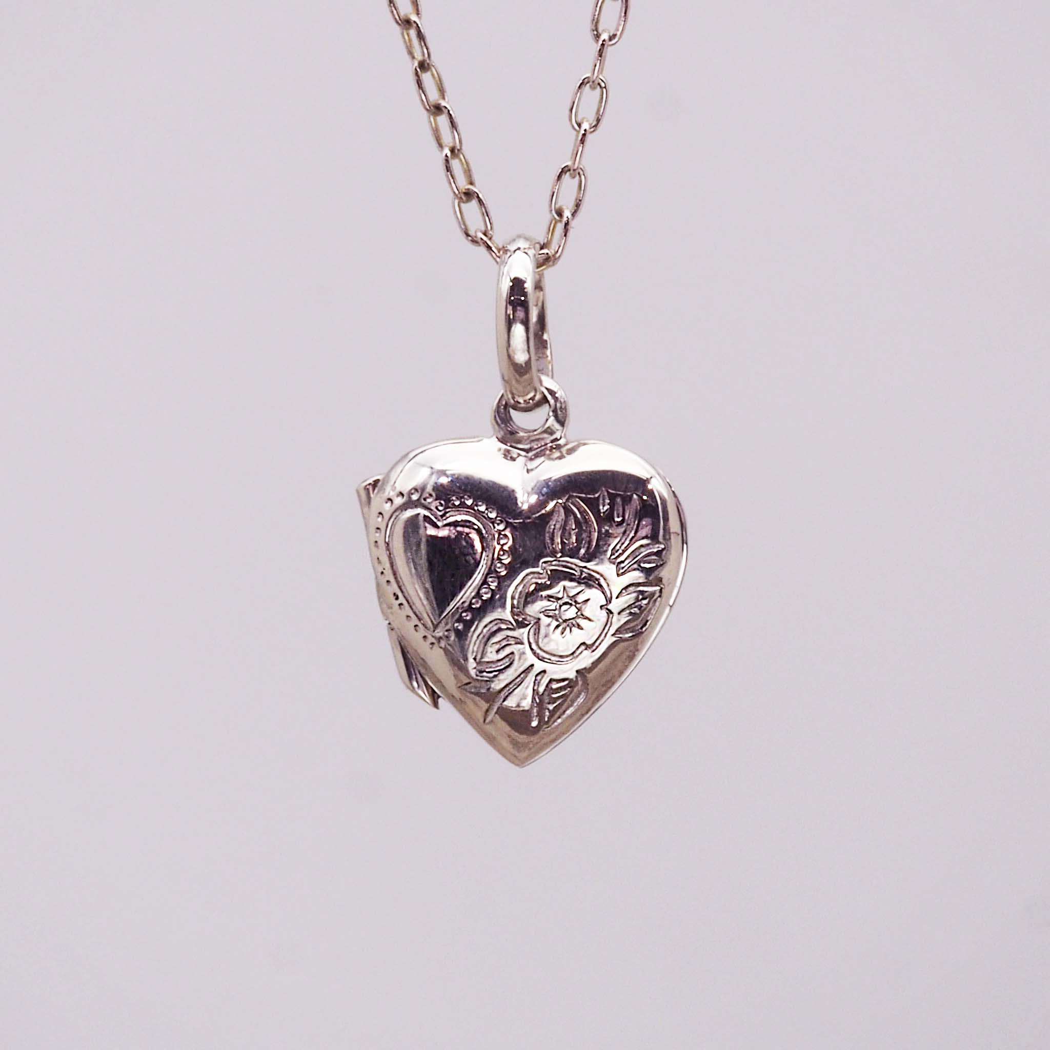 dainty heart locket necklace - sterling silver jewellery by australian jewellery brands indie and harper