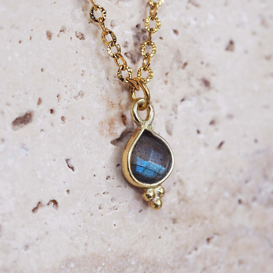 Dainty Gold labradorite necklace - women’s labradorite jewellery by Australian jewellery brands indie and harper