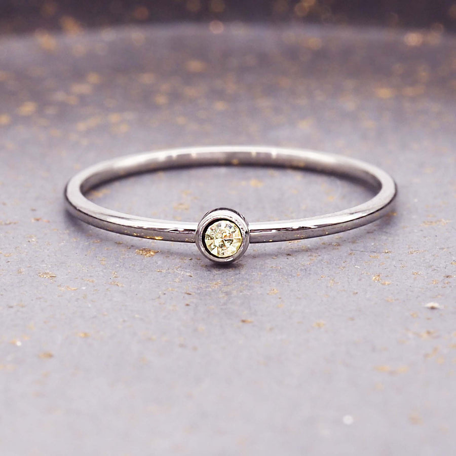 November birthstone dainty silver ring - waterproof jewellery by Australian jewellery brands indie and Harper