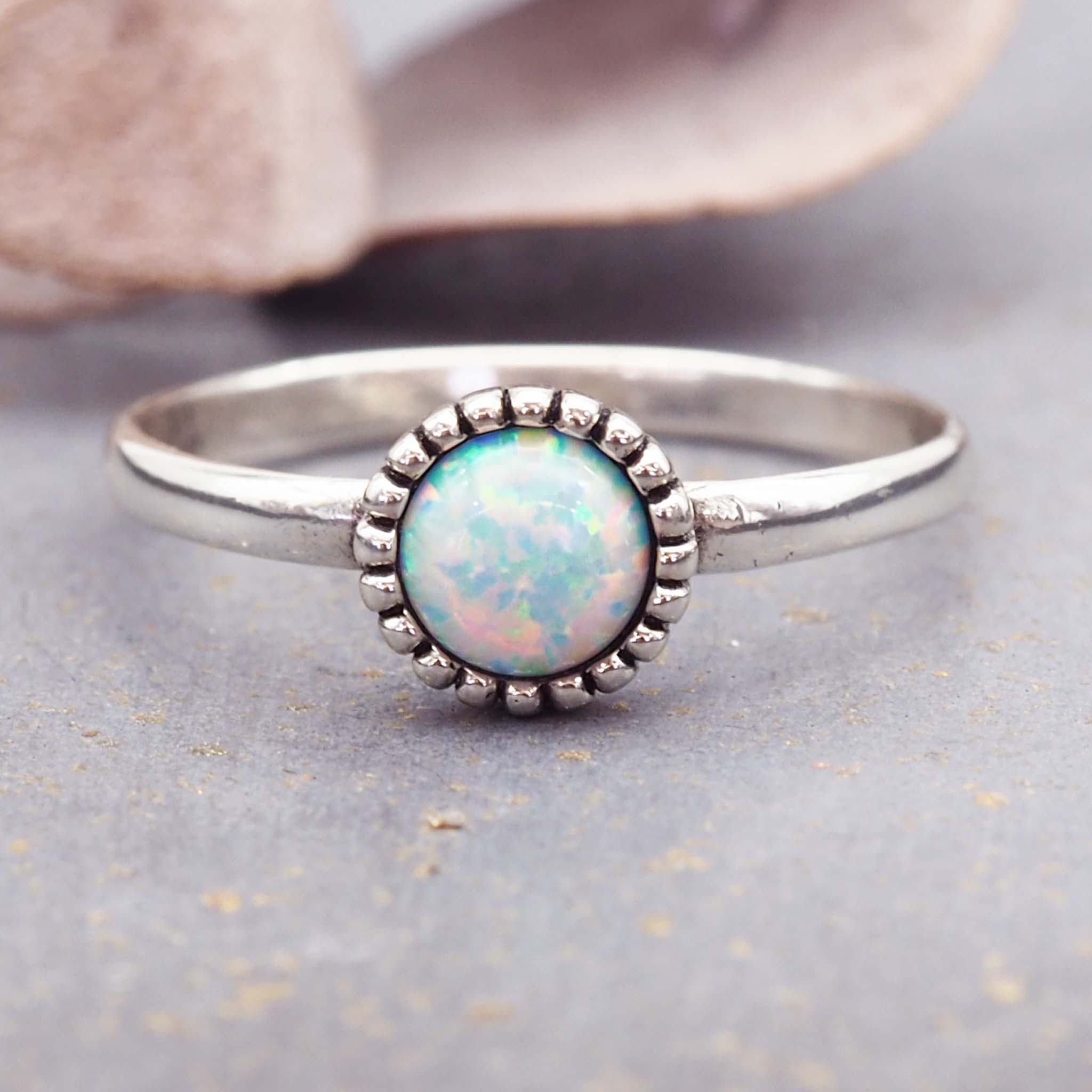 dainty opal ring - women's opal jewellery by Australian jewellery brands indie and harper