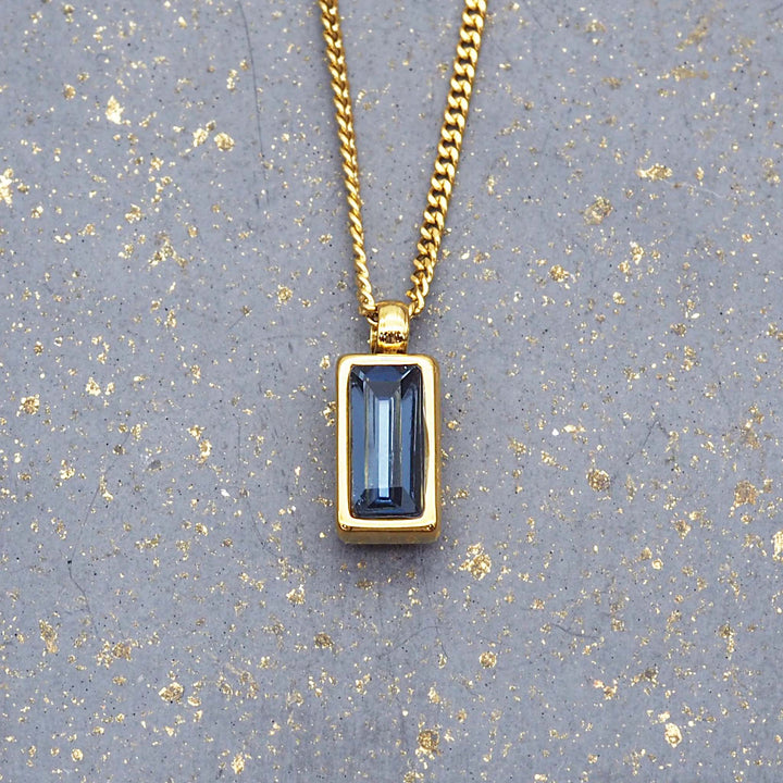 dainty sapphire blue and gold necklace - womens gold jewellery online by Australian jewellery brands indie and harper