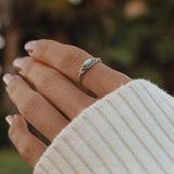 Dainty Turquoise Ring being worn - sterling silver rings - boho jewellery online indie and harper