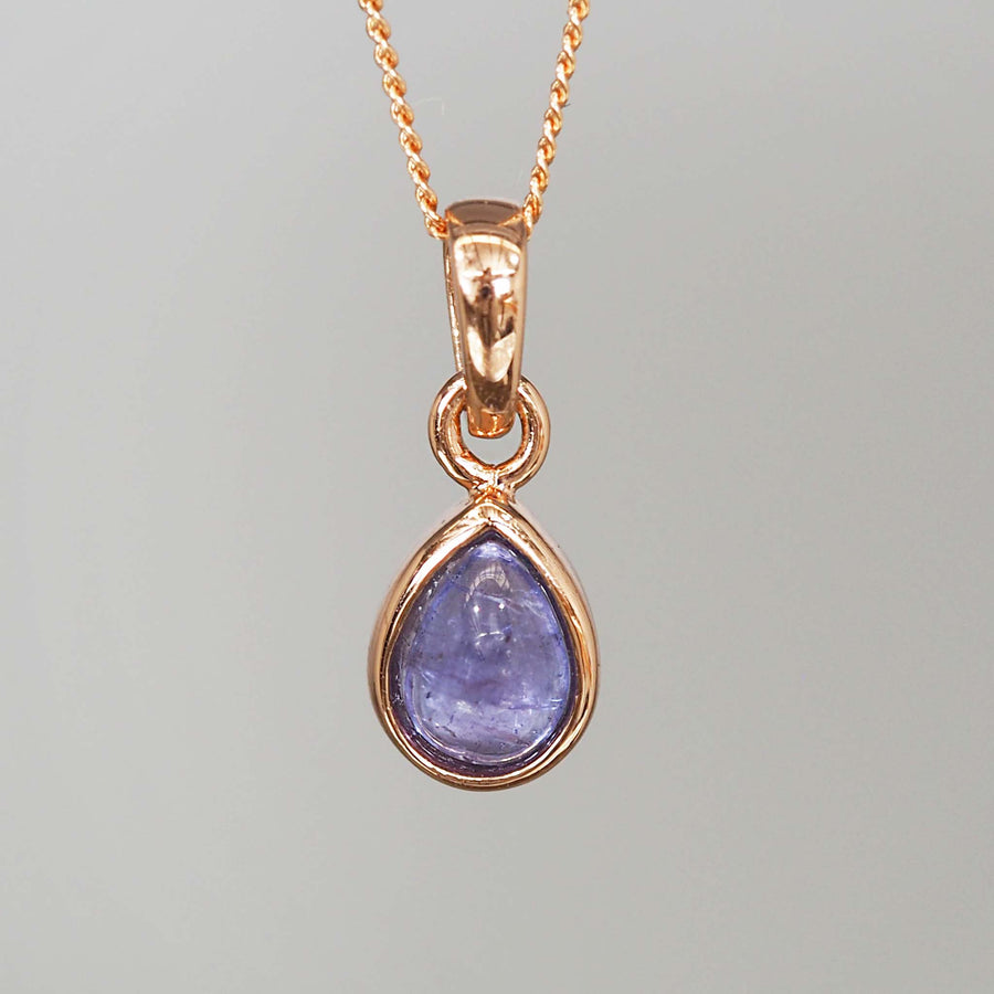 december birthstone necklace - rose gold tanzanite necklace - December birthstone jewellery by women’s jewelry online brand indie and Harper