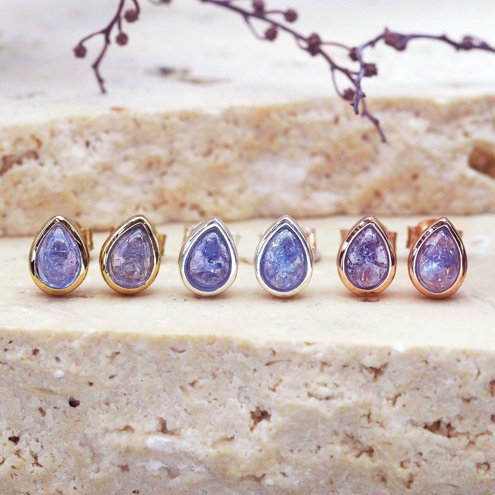 december birthstone tanzanite earrings - women’s jewellery by Australian jewellery brand indie and harper 