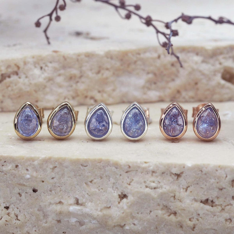 December Birthstone tanzanite earrings - womens jewellery by australian jewellery brand indie and harper