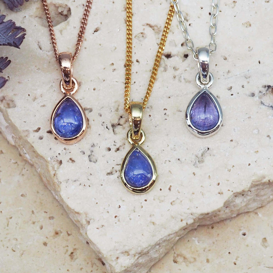 December Birthstone tanzanite necklaces - womens jewellery by australian jewellery brand indie and harper