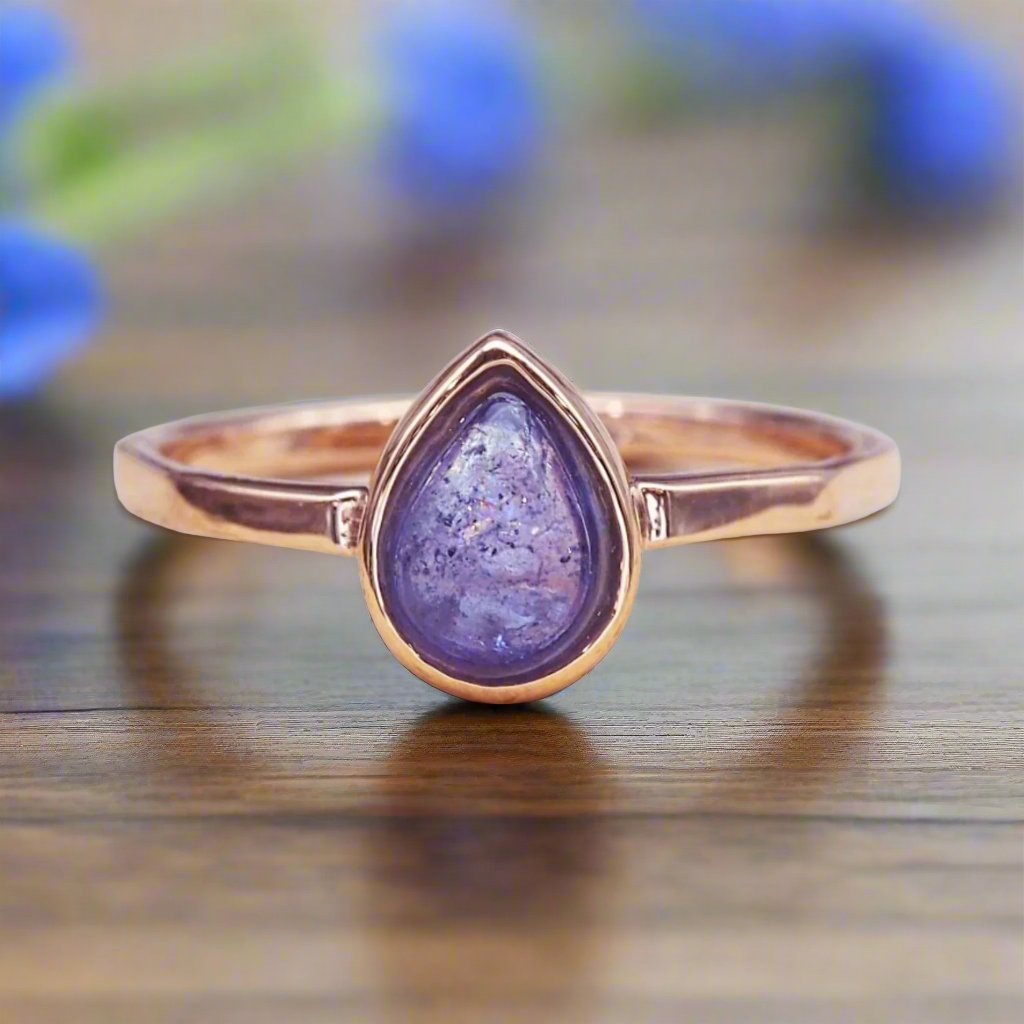 december birthstone tanzanite ring - rose gold jewellery by australian jewellery brand indie and harper