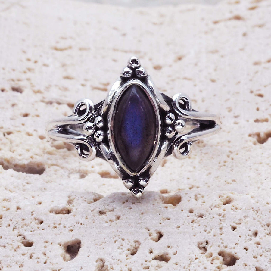 Sterling silver labradorite ring - labradorite jewellery - Australian jewellery brand