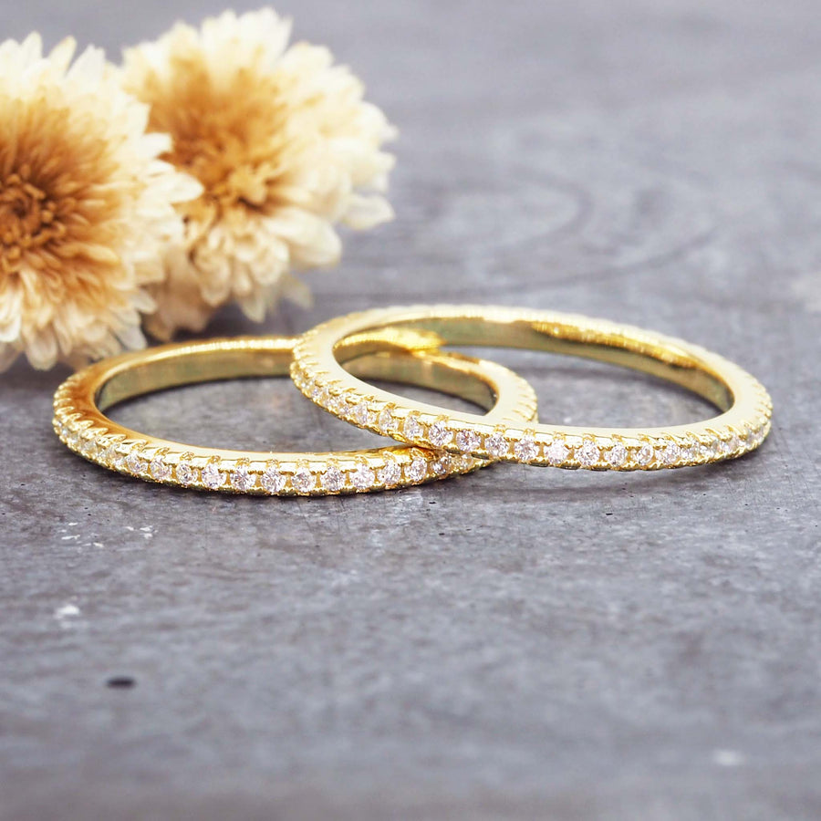 Eternity gold rings - gold promise rings and gold jewellery by Australian jewellery brands online indie and harper 