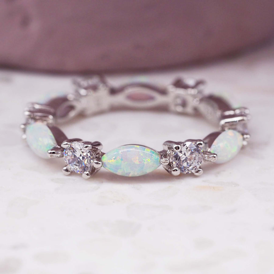 everlasting opal ring - womens white opal jewellery by australian jewellery brands indie and Harper