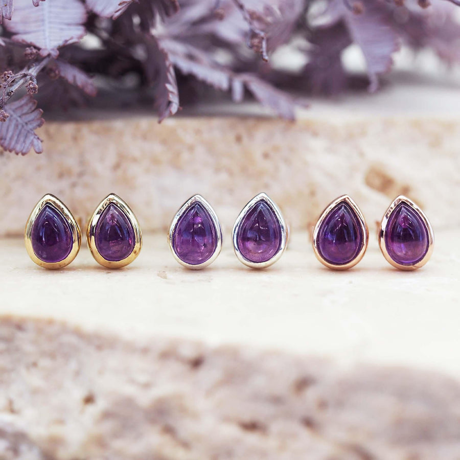 February Birthstone Amethyst earrings - womens jewellery by australian jewellery brand indie and harper