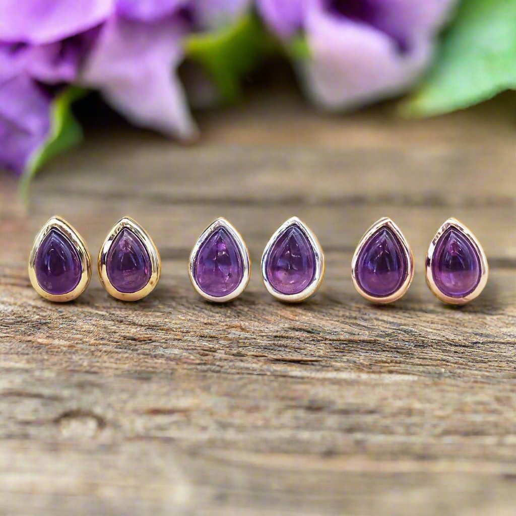 February Birthstone Amethyst earrings by australian jewellery brands online indie and Harper